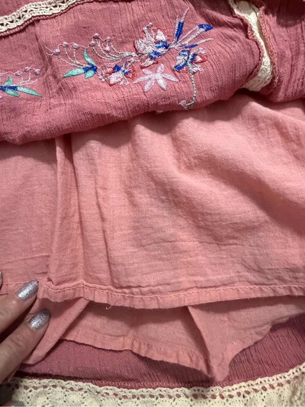 Umgee Shift Dress with Embroidered Floral Detail - Picture 8 of 10
